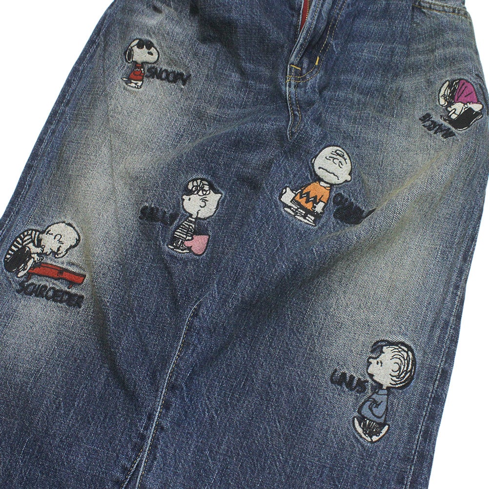 デニムダンガリー×スヌーピー] エアリーデニム SNOOPY LPN 14BLブルー