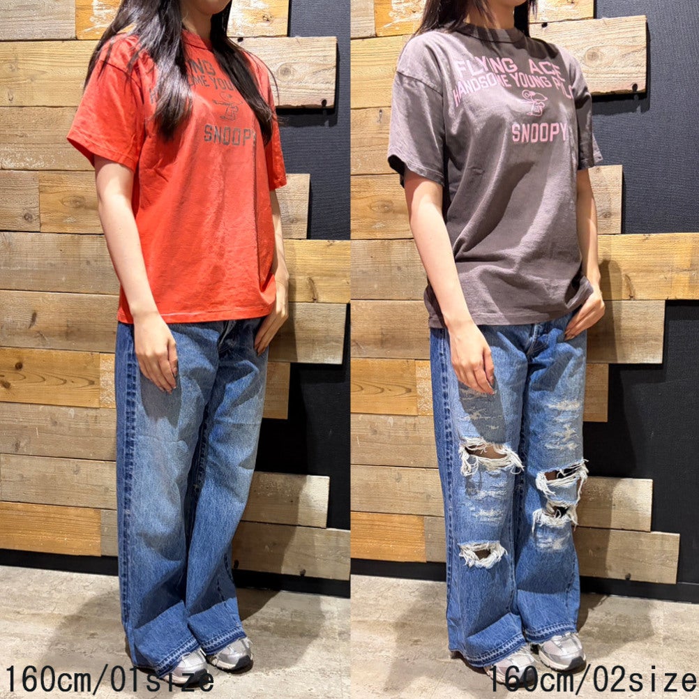 デニムダンガリー×スヌーピー] ビンテージテンジク SNOOPY HERO TEE