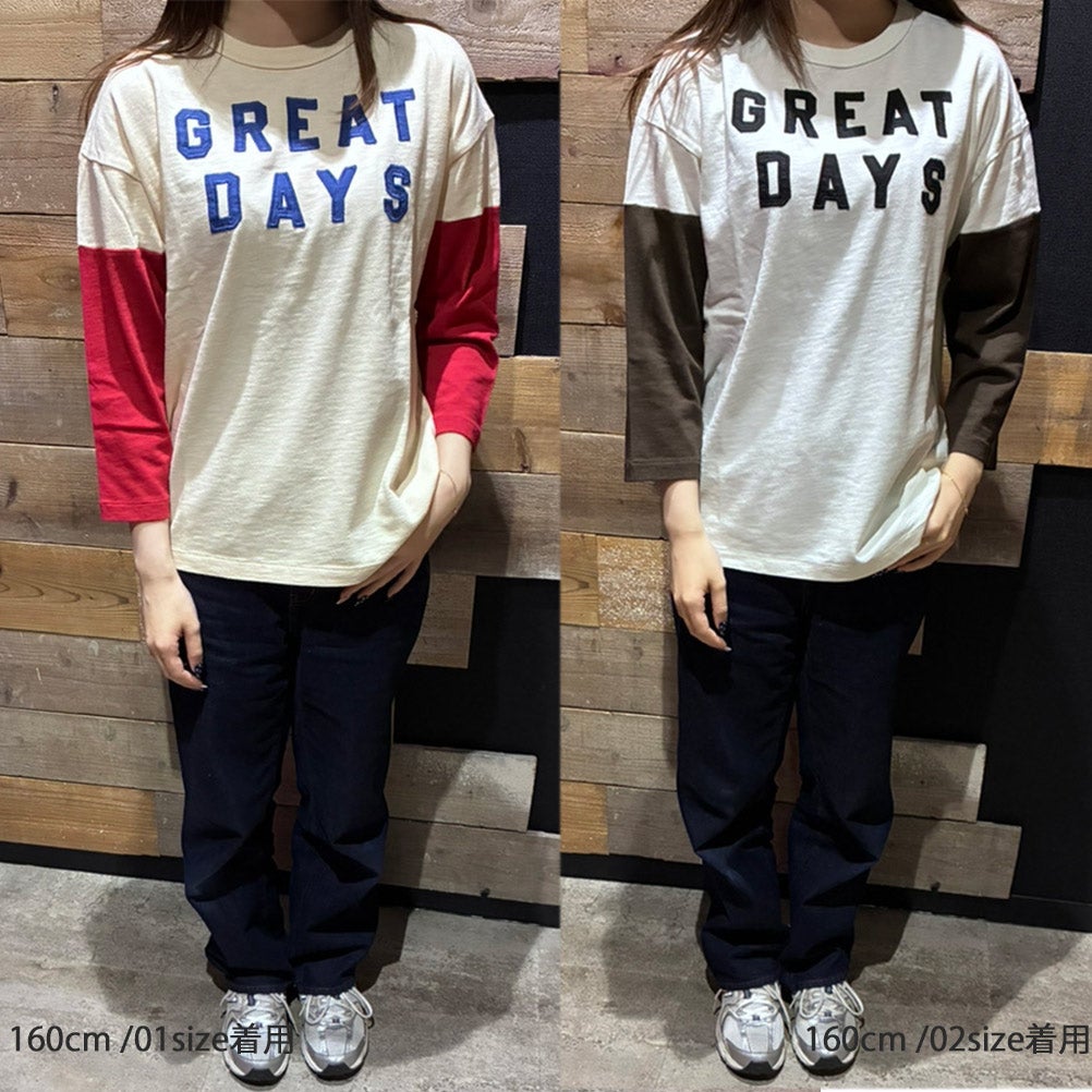 デニムアンドダンガリー] テンジク 31 L/S TEE(8分袖) 55DR濃赤 ｜子供