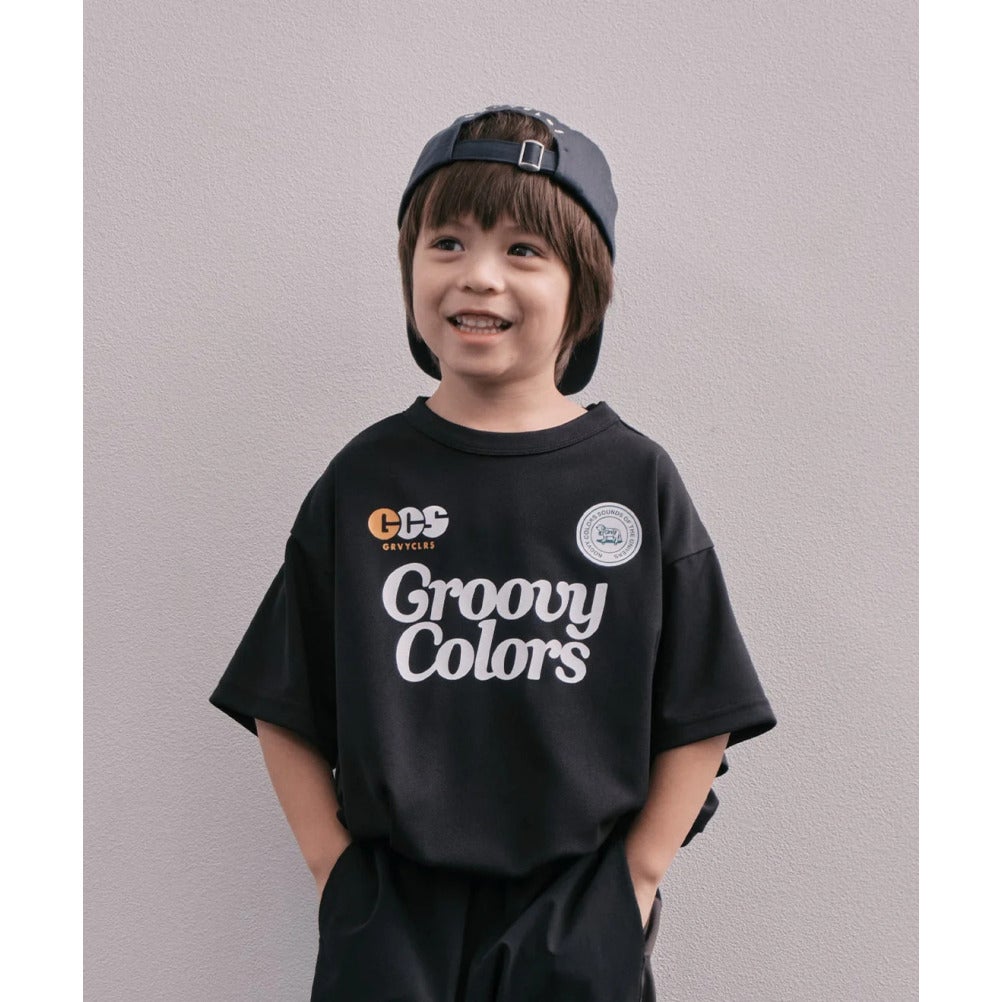 グルーヴィーカラーズ] CoolMax DRAWSTRING GC7 S/S TEE 2BK黒 ｜子供