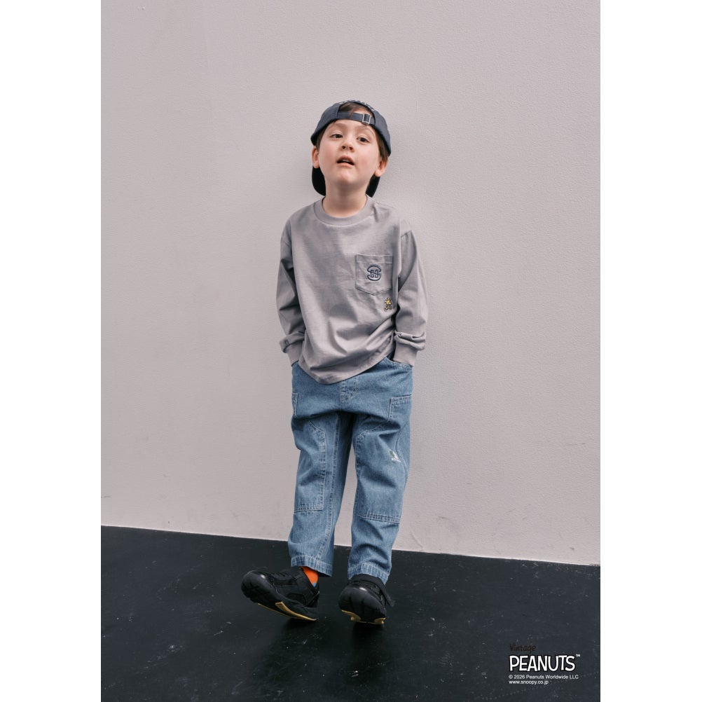 グルーヴィーカラーズ] 8oz デニム SNOOPY WORK LPN 14BLブルー ｜子供