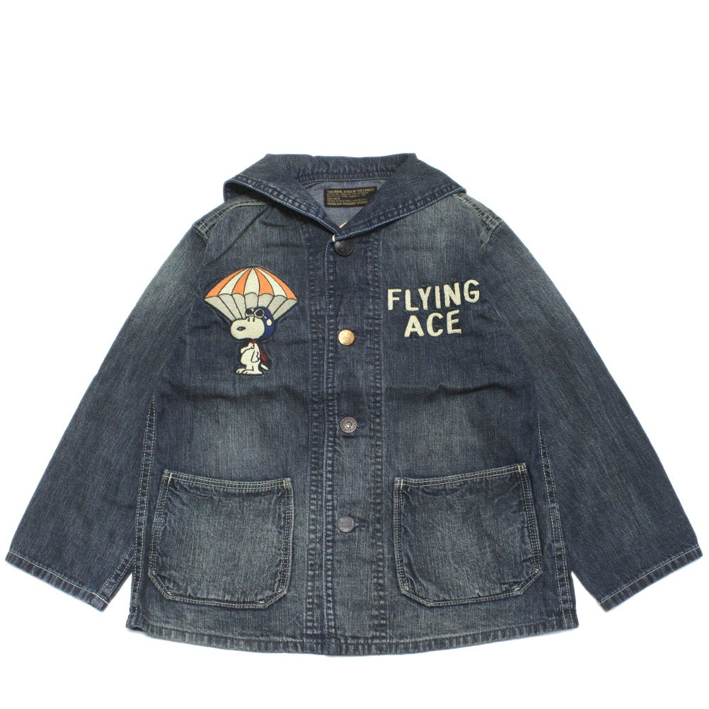 デニムダンガリー×スヌーピー] 8ozデニム SNOOPY JK 4NV紺 ｜子供服の
