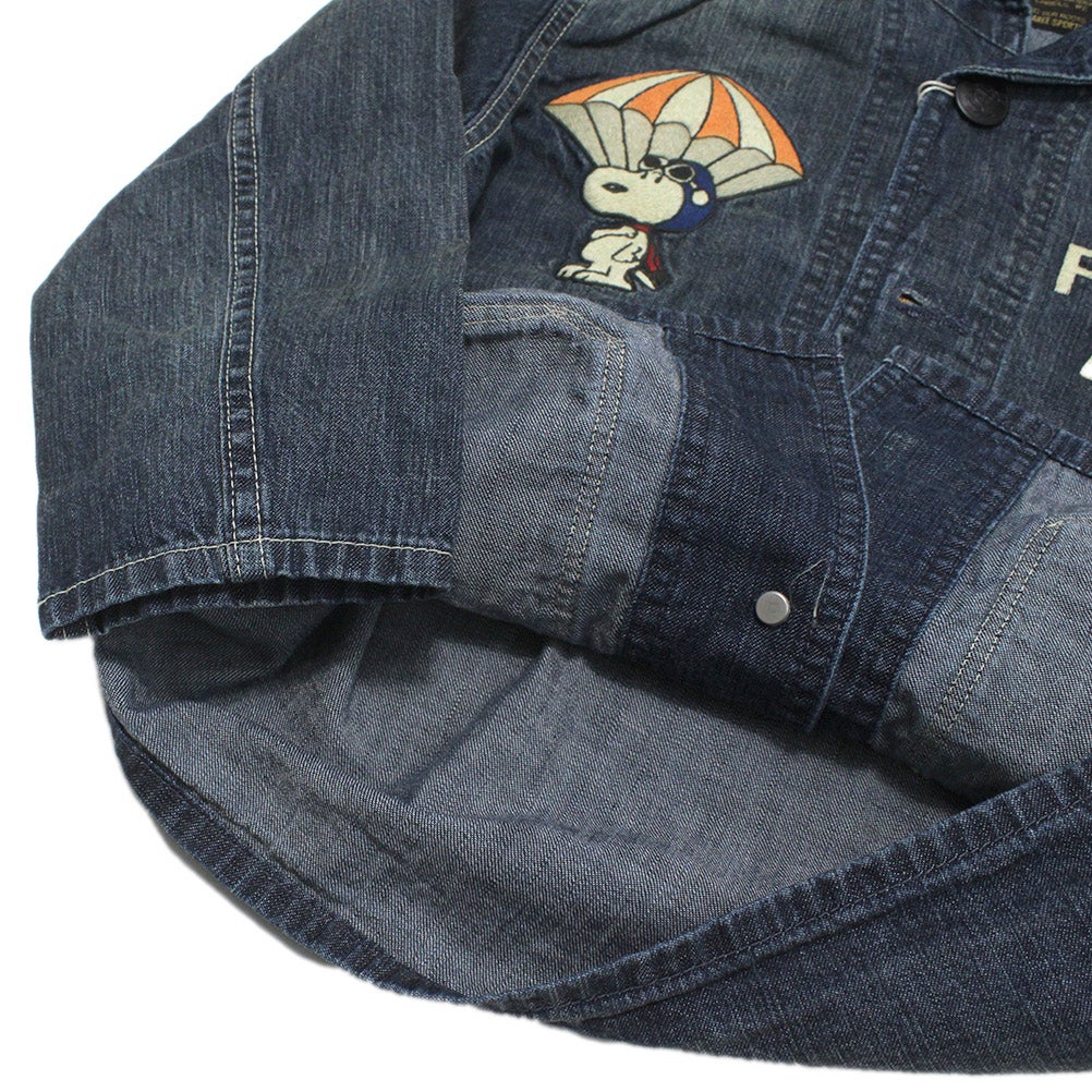 デニムダンガリー×スヌーピー] 8ozデニム SNOOPY JK 4NV紺 ｜子供服の