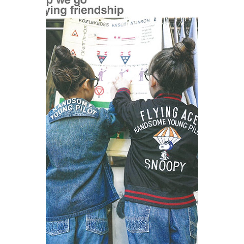 デニムダンガリー×スヌーピー] 8ozデニム SNOOPY JK 4NV紺 ｜子供服の