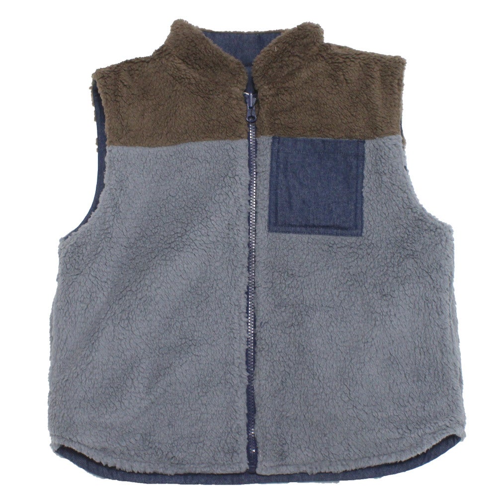 ディラッシュ] デニムボアベスト ネイビーブルー(NB) ｜子供服の通販