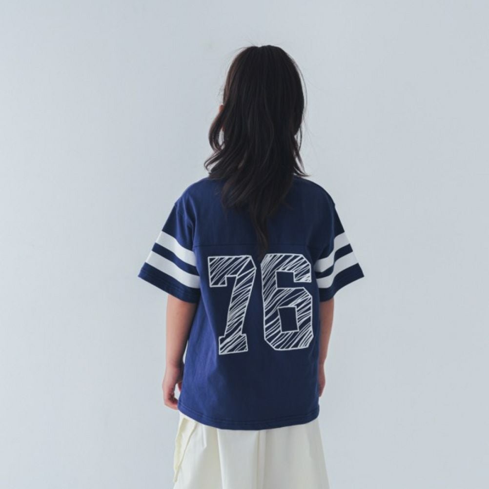 セカンド] 5分袖フットボールTシャツ ネイビー(NV) ｜子供服の通販