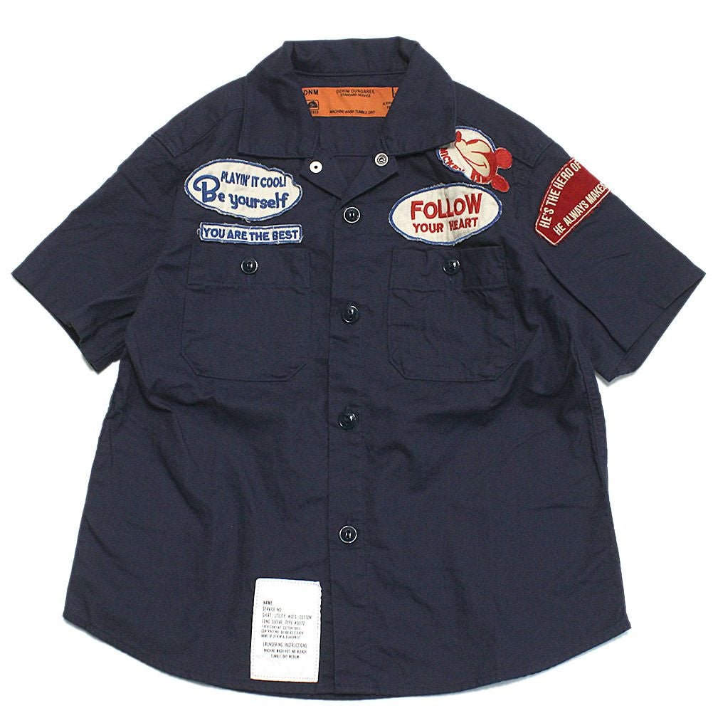 デニムダンガリー×ミッキー] シーチング MICKEY シャツ 4NV紺 ｜子供服