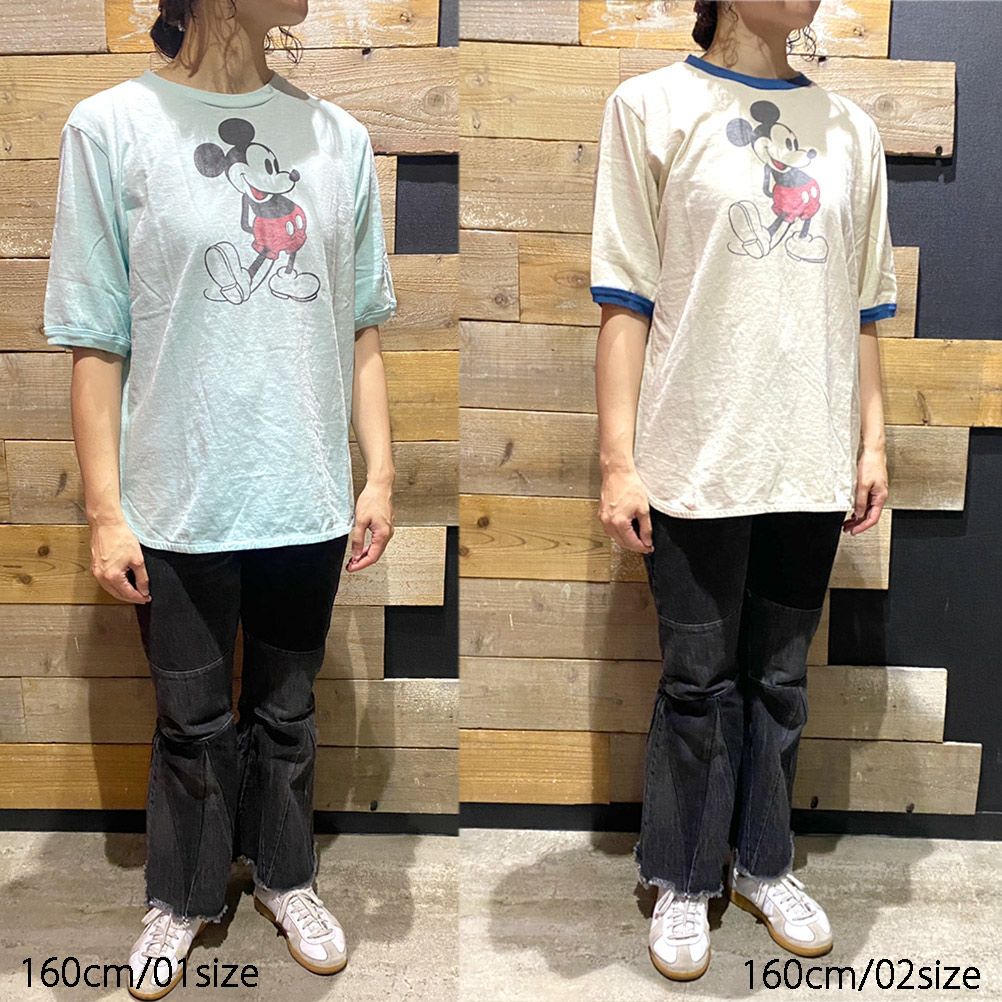 デニムダンガリー×ミッキー] ビンテージテンジク MICKEY ラクガキ TEE