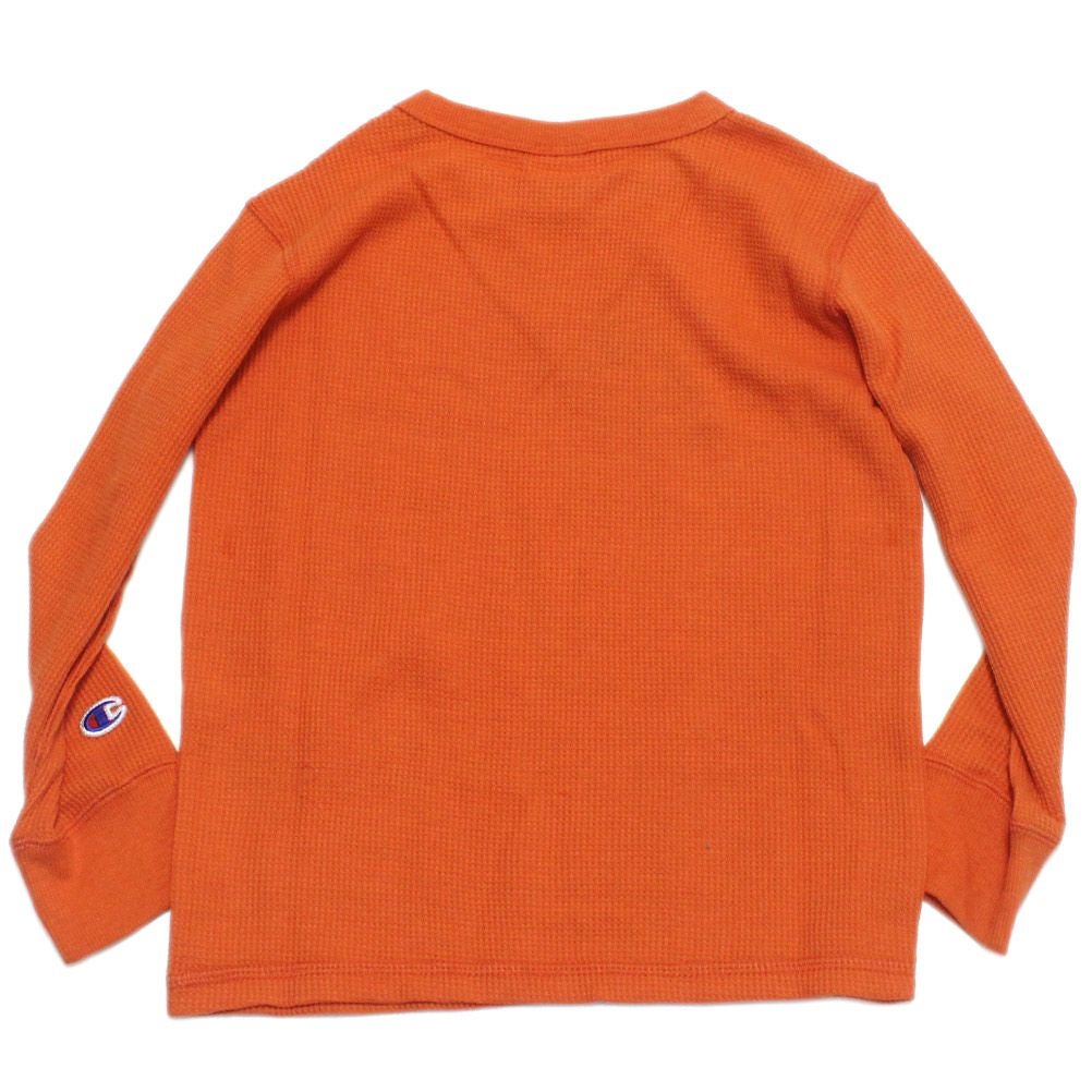 チャンピオン キッズ] ワッフルLONG SLEEVE Tシャツ ダルオレンジ(452
