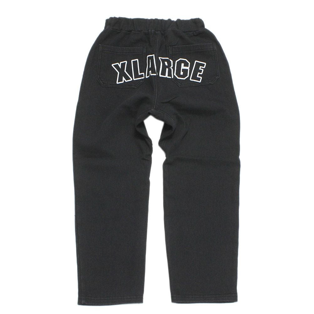 エクストララージキッズ] バックロゴカットデニムテーパードパンツ