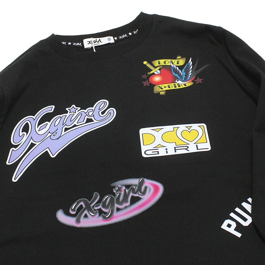 エックスガールステージズ] MIXロゴ長袖Tシャツ クロ(80) ｜子供服の