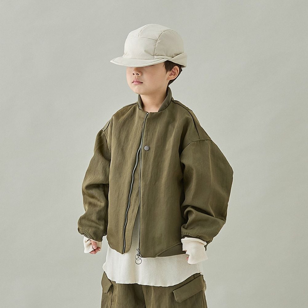 マウンテン] bright twill zip ブルゾン オリーブドラブ ｜子供服の