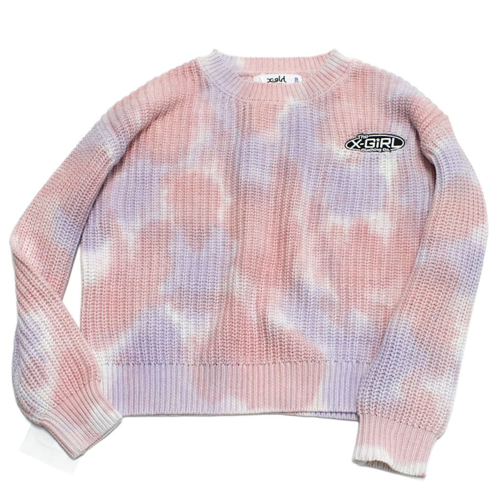エックスガールステージズ] 手染めタイダイニットプルオーバー ピンク