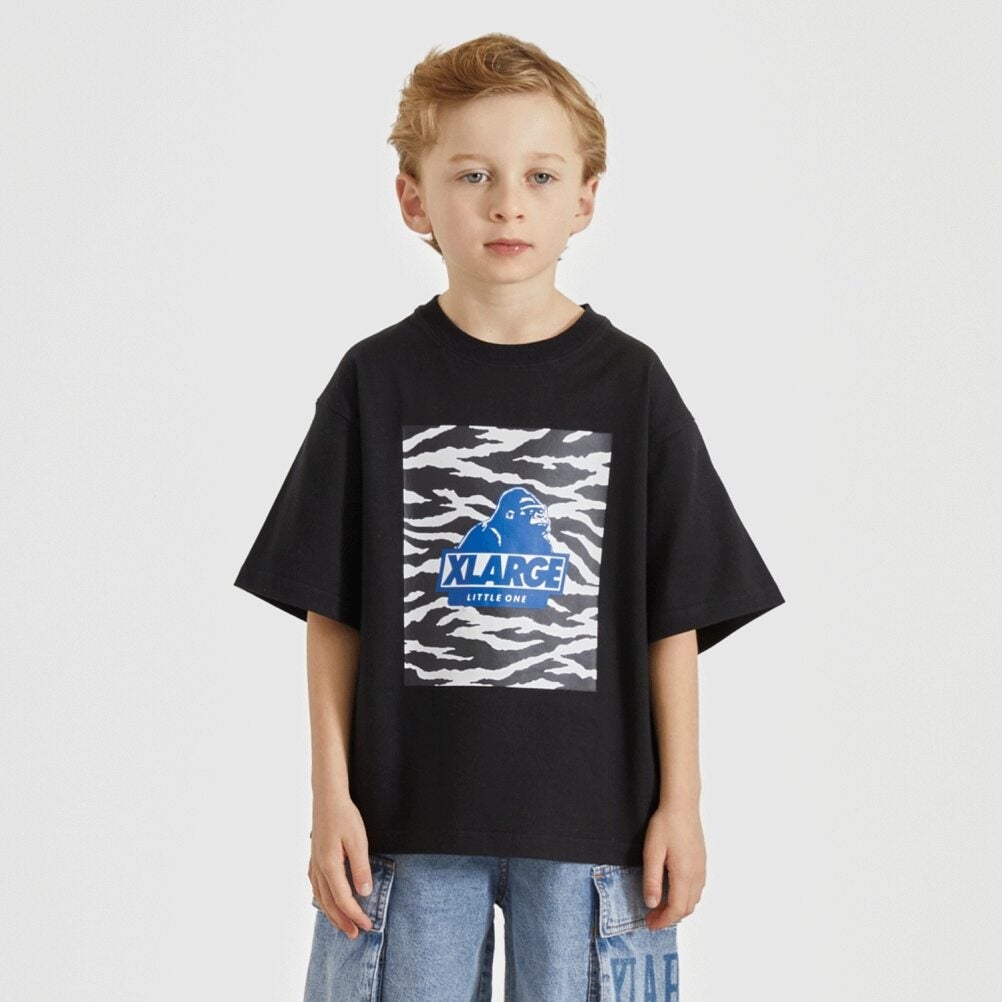 エクストララージキッズ] ゼブラ柄OG 半袖Tシャツ クロ(80) ｜子供服の