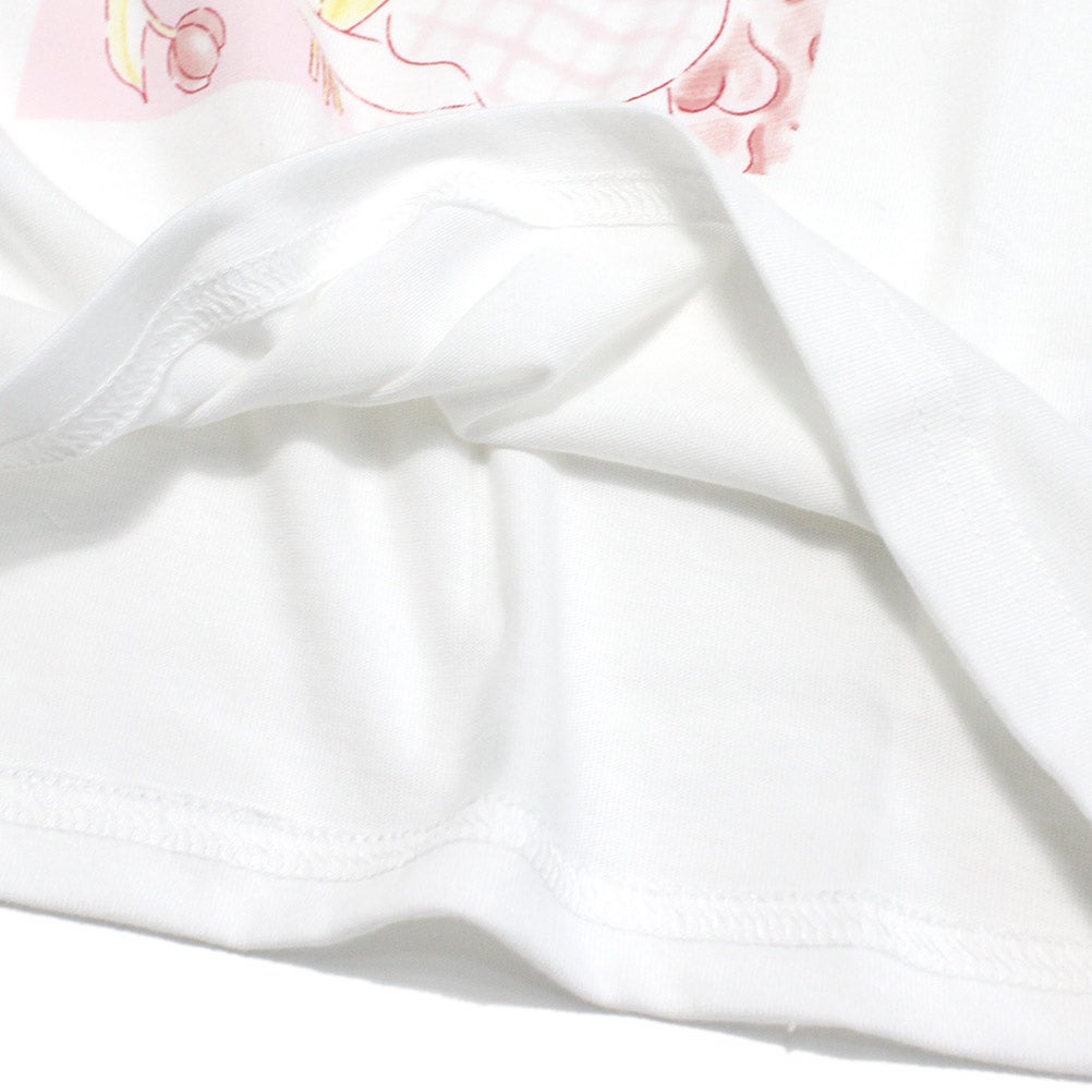 ラ ポシェ ビスキュイ] パール付き半袖Tシャツ オフホワイト(OW